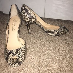 Marc Fisher Snake Print Heels - size 7